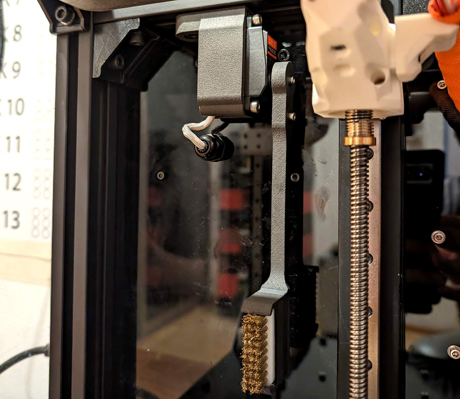 On the printer — brush deployed