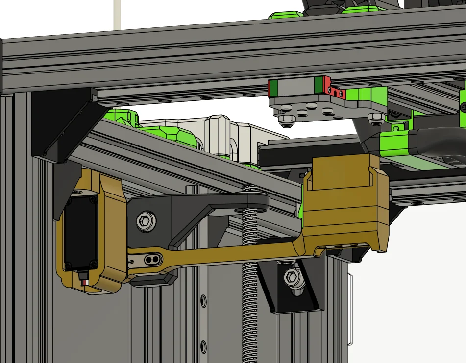 How it mounts — servo on the 3030 extrusion