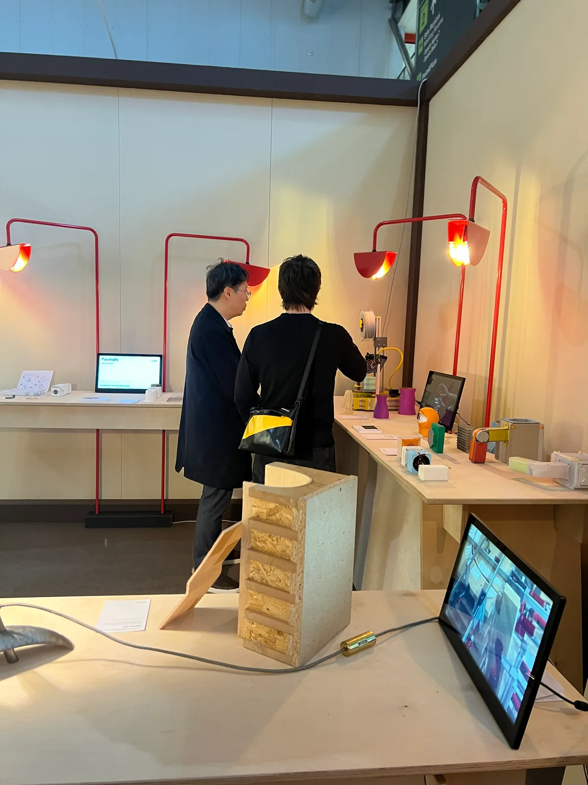 Visitors trying the machine